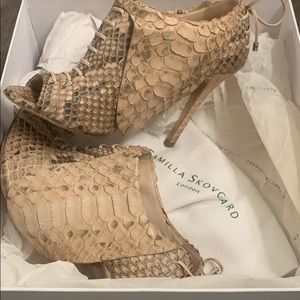 Camilla Skovgarrd Python Peep toe stiletto